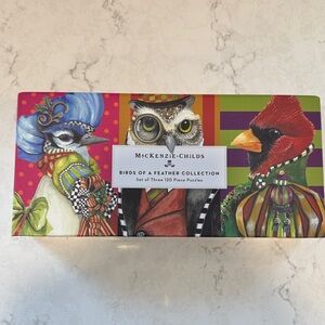MacKenzie-Childs Birds of a Feather Puzzle Set - Red, Green, Blue